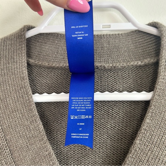 Kit and Ace Merino Wool Womens V-Neck Sweater Dress Brown Size XS - Picture 10 of 12